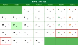 Giỗ Tổ Hùng Vương năm 2026 nghỉ mấy ngày? 1 Giỗ Tổ Hùng Vương năm 2026 nghỉ mấy ngày?